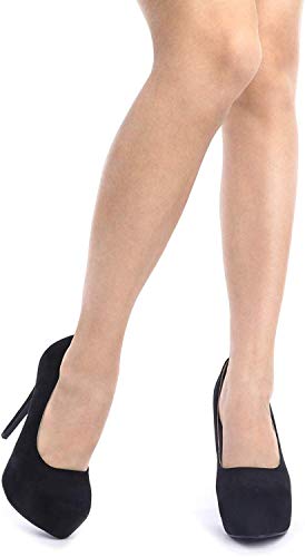 Women's Swan-30 Black Suede High Heel Platform Dress Pump