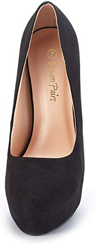 Women's Swan-30 Black Suede High Heel Platform Dress Pump